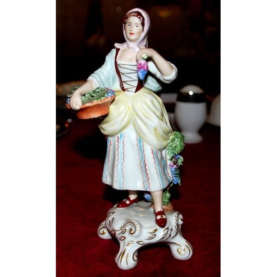 Wine grower - woman 210,5 x 7,5 x 20,5 cm, Porcelain Figures Duchcov