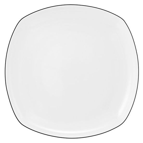 Talíř mělký 26 cm 4-hranný, Lido Black Line, Porcelán Seltmann