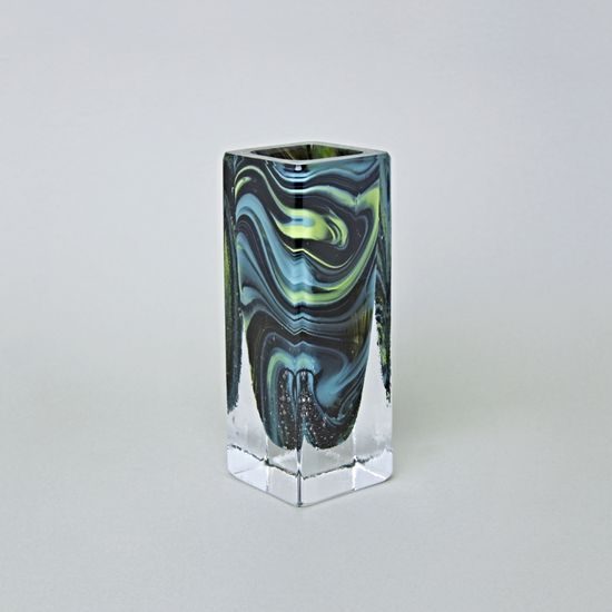 Vase Square 19 cm, collection One, metallurgical glass, Vendula Zámečníková