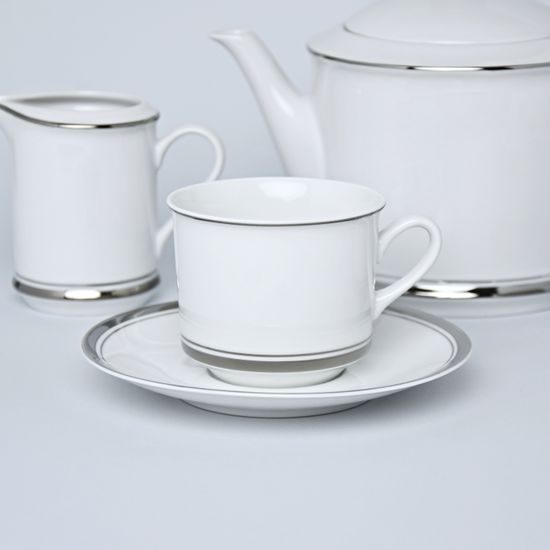 Tea set for 6 persons, Sabina, platinum rim, Leander 1907