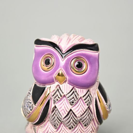 De Rosa - Baby Long Eared Owl - Pink, 6 x 5 x 7 cm, Ceramic Figure, DeRosa Montevideo