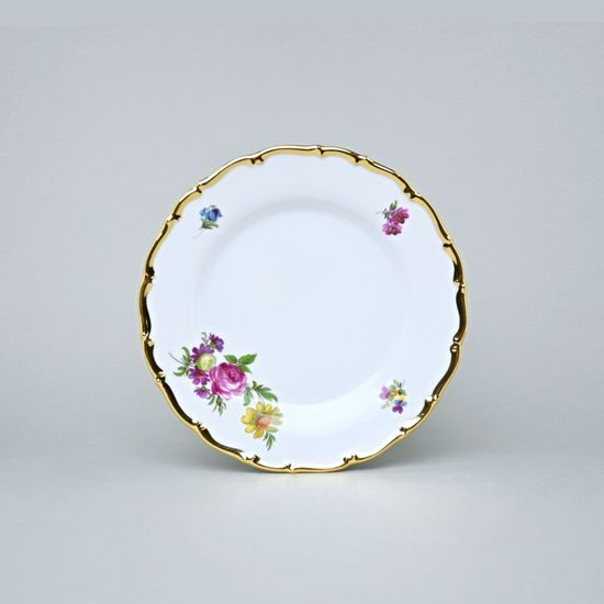 Plate dessert 19 cm, Aristocrat, Queens Crown, Original Bohemia porcelain