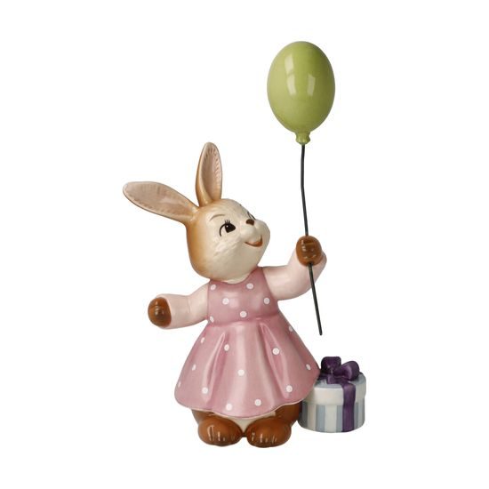 Rabbit figurine with baloon 9.5 / 6 / 15.5cm, stoneware, Goebel