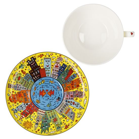 Cup and saucer James Rizzi - My New York City Sunset, 500 ml / 19 cm, Fine Bone China, Goebel