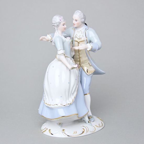 Couple rococo 16 x 10,5 x 22 cm, Porcelain Figures Duchcov