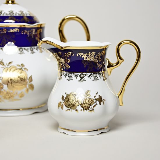Mary-Anne 431: Čajová sada pro 6 osob, kobalt + zlatá růže, Leander Loučky