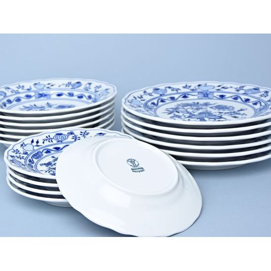 Dining set for 6 persons "I 'M a MODERATE EATER", Original Blue Onion Pattern