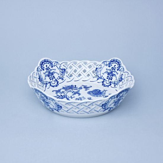 Dish square perforated 21 cm, Original Blue Onion Pattern
