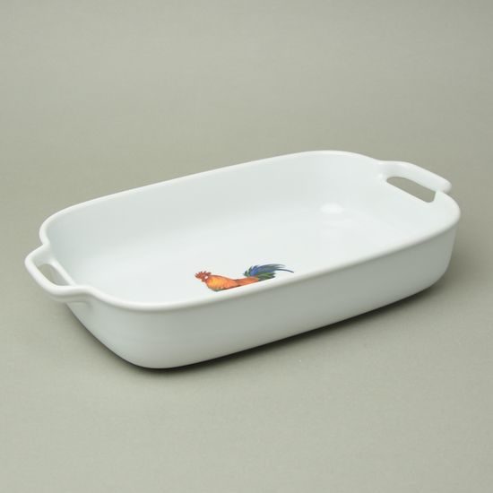 KOHOUT: Mísa zapékací s uchy střední 6,5 x 34,5 x 20,5 cm, Thun 1794, karlovarský porcelán