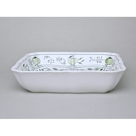 Salad dish square 24 cm, Green Onion Pattern, Cesky porcelan a.s.