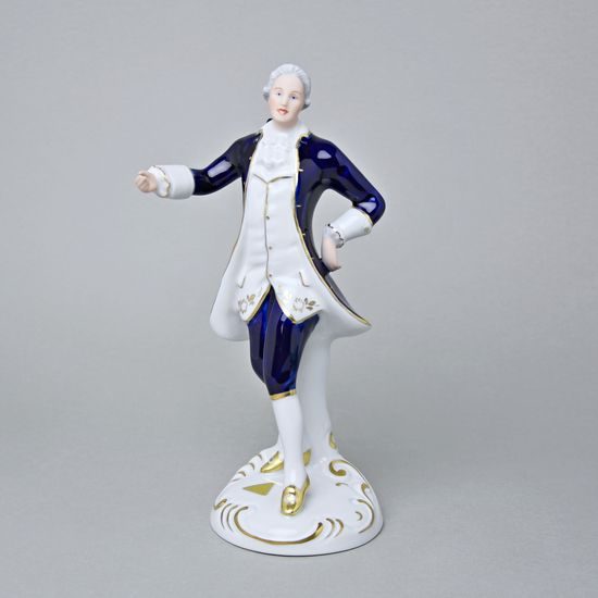 Gentleman rococo 12,5 x 10,5 x 22 cm, Isis, Porcelain Figures Duchcov
