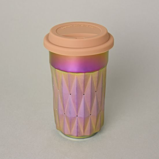 Termohrnek Diamond Titanum Pink, 350 ml, porcelán Goldfinger