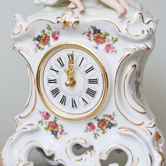 Clock Romance 20 x 9,5 x 29 cm, Saxe, Porcelain Clocks Royal Dux Bohemia