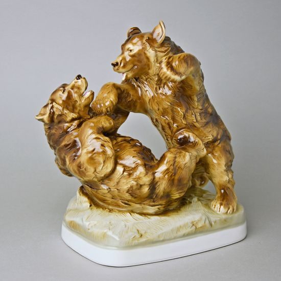 Bears 26,5 x 24,5 x 15 cm, Luxor, Porcelain Figures Duchcov