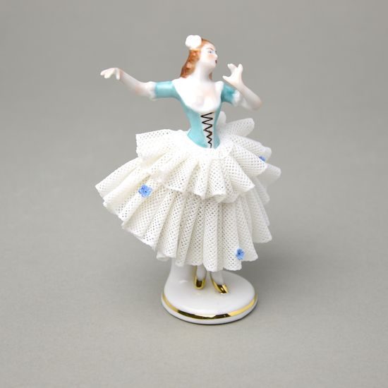 Tanečnice s krajkou 8 x 6 x 12 cm, Kurt Steiner, Porcelánové figurky Unterweissbacher