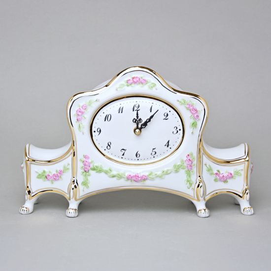 Empire style clock Komtesa 27 x 9 x 17 cm, White plus Gold, Clocks