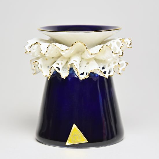 Váza s krajkou, úzká 8,8 x 8,5 x 8,7 cm, Isis, Porcelánové vázy Duchcov