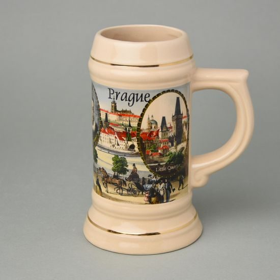 Korbel Prague 620 ml, BAREVNÝ, tvar Bavor, keramika Bechyně