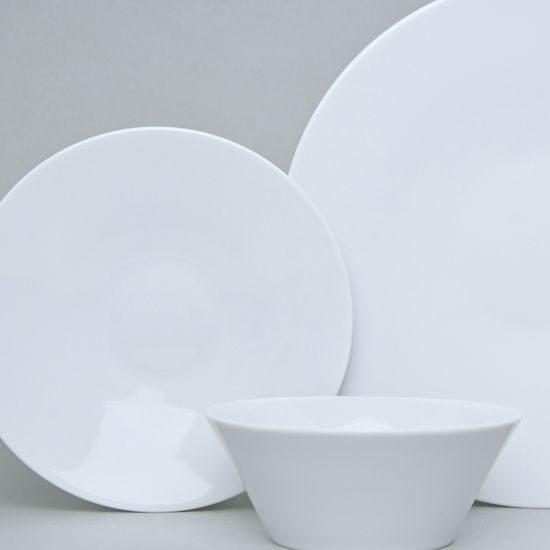 Bohemia White, Plate set for 6 persons, Pelcl design, Cesky porcelan a.s.