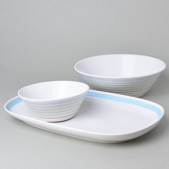 Dish flat oval 36 cm + bowl 16 cm + bowl 24 cm, Thun 1794, karlovarský porcelán, TOM 330164