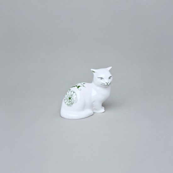 Kočka sedící 6,6 cm, Cibulák zelený, originální z Dubí