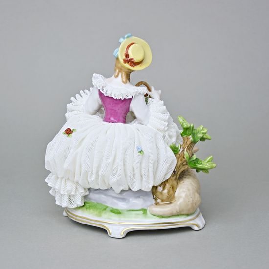 Flowergirl 14 x 8 x 17 cm, Kurt Steiner, Porcelain Figures Unterweissbacher