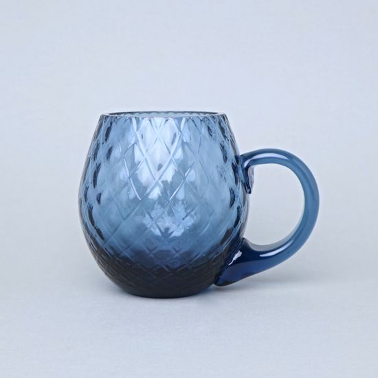 Beer mug - Káro (Blue), 500 ml, Floriánova huť