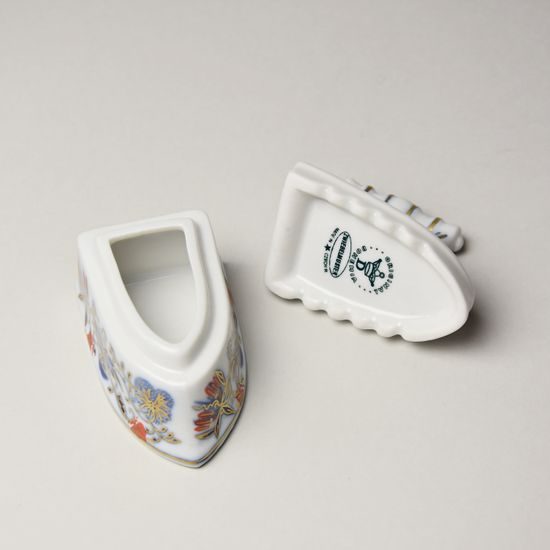 Iron mini 6,5 cm, Original Blue Onion Pattern + gold + ruby red