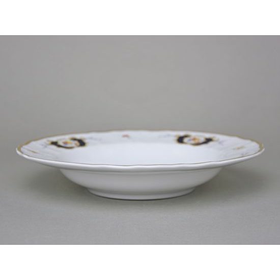 Talíř hluboký 23 cm, Thun 1794, karlovarský porcelán, BERNADOTTE erbíky