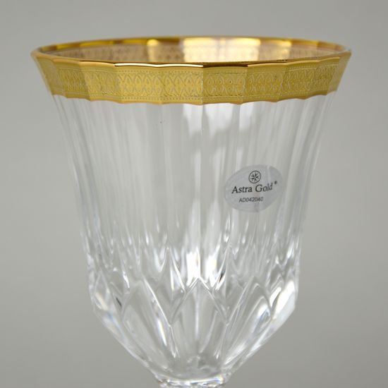 Astra Gold: Wine glass 280 ml, crystal + gold, Adagio, Royal Golden Embossed light decor
