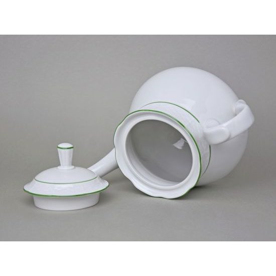 7047703: Tea pot 1,2 l, Thun 1794, karlovarský porcelán, NATÁLIE light green lines