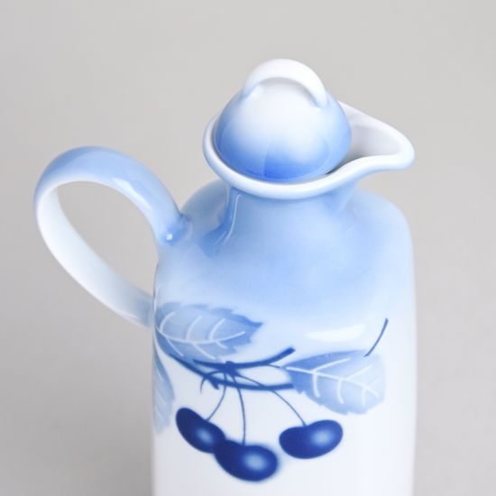 Víčko ke karafě / láhvi na ocet/olej 0,5 l, Thun 1794, karlovarský porcelán, BLUE CHERRY
