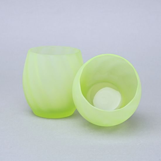 Set 2 sklenic OPTICA - matné (uranové sklo), 300 ml, Sklárna Janov