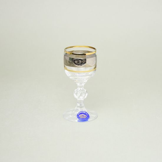 Claudia 50 ml, gold-platinum, Liqueur cup footed, Crystalex CZ