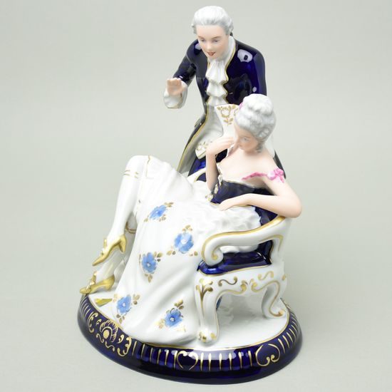 Canapé rococo 22 x 18,5 x 25,5 cm, Isis, Royal Dux Bohemia