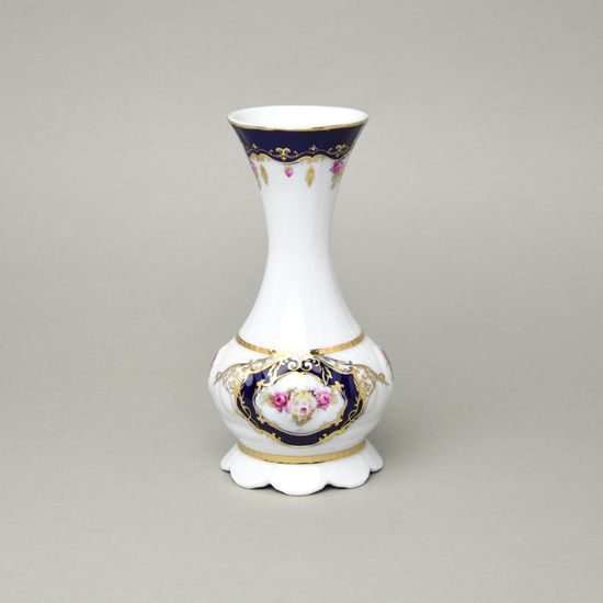 440: Váza 20 cm, Sonáta, kobalt + růže, Leander Loučky