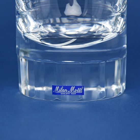 Glasses for Water 250 ml, Platinum Stripe - Etching, 12,5 cm, set 2 pcs., Milan Mottl