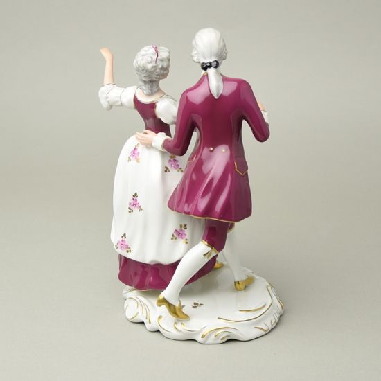Taneční pár rokoko 16 x 13 x 23 cm, Purpur, Porcelánové figurky Duchcov (2.j.)