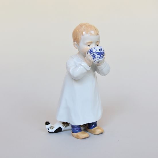 Boy With A Cup With Onion Pattern, Porcelain Figures Meissen