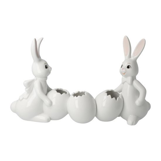 Figurka zajíčků s vázičkou Jarní city 28 / 7,5 / 16 cm, porcelán, Goebel