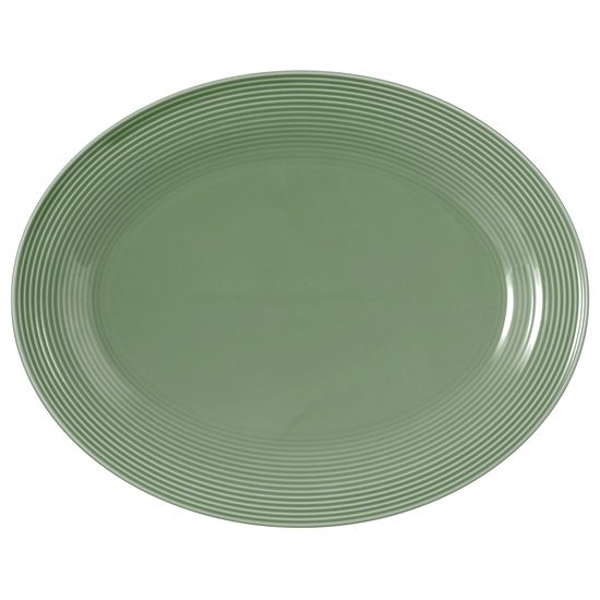 Beat grey-green: Plate oval 35 x 28 cm, Seltmann porcelain