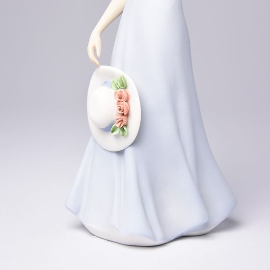Lady with a hat 9 x 8 x 20 cm, Porcelain Figures Duchcov