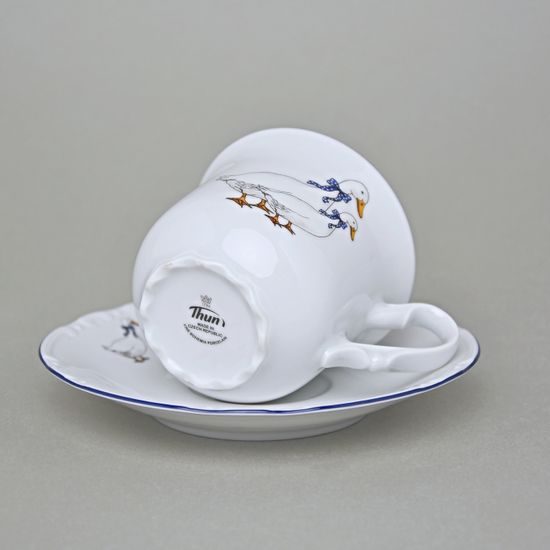 Cup 210 ml + saucer 155 mm, Constance, Geese, Thun 1794, Carlsbad Porcelain