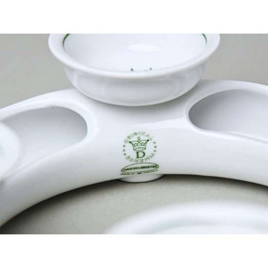 Advent candleholder 18 cm, Original Green Onion Pattern