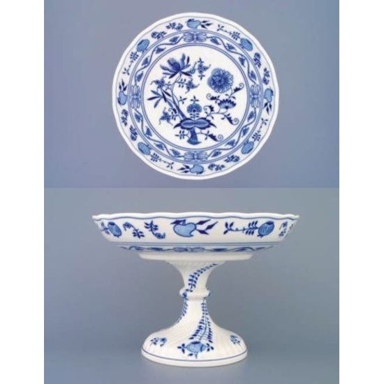 Mísa kompotová oboustranná na ozdobné noze vysoké 26 cm, Cibulák, originální z Dubí (2.j.)