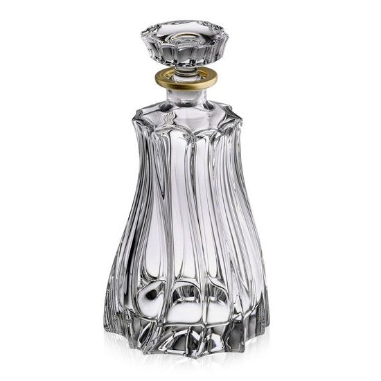 Crystal Whiskey set Plantica 6+1, Golden Rim, Aurum Crystal