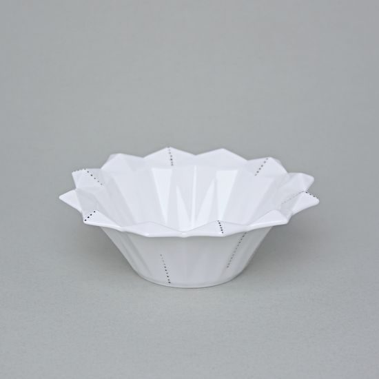 Bowl 16 cm, Diamond white, Short Lines porcelán Goldfinger