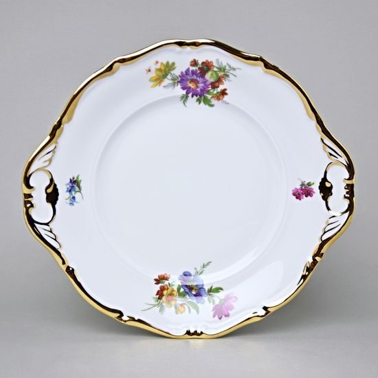 Cake plate 27 cm, Aristocrat, Queens Crown, Original Bohemia porcelain