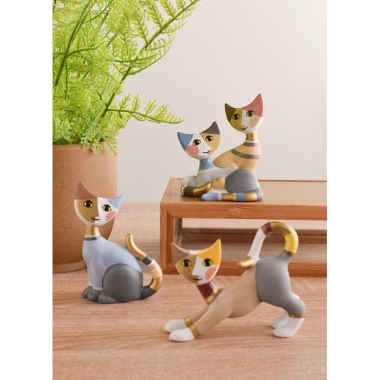 Cat Lola 5.5 / 3 / 8cm, biscuit china, Cats Goebel R. Wachtmeister