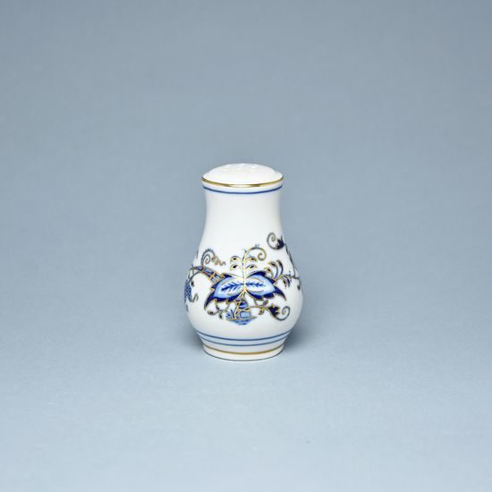 Salt shaker 7,5 cm, Original Blue Onion Pattern + gold